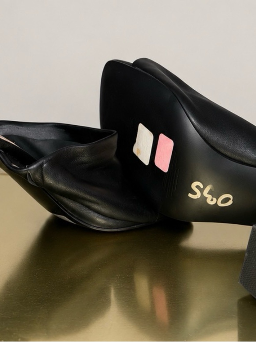 Steve Madden Black Leather Square Toe Block Heel Mules - Picture 4 of 4